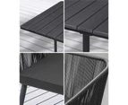 Livsip 5PCS Outdoor Dining Set Furniture Black Table Lounge Chairs Patio Setting