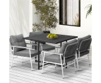 Livsip 5PCS Outdoor Dining Set Patio Furniture Setting Garden Black Table and Chairs