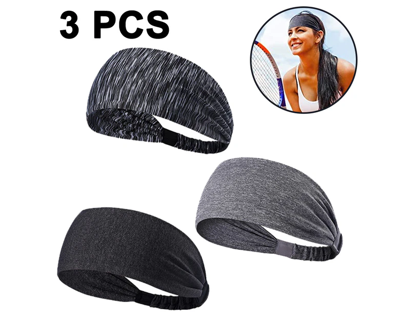 Workout Headbands for Women Men Sweatband Yoga Sweat Bands Elastic Wide Headbands for Sports Fitness Exercise Tennis Running Gym Dance Athletic