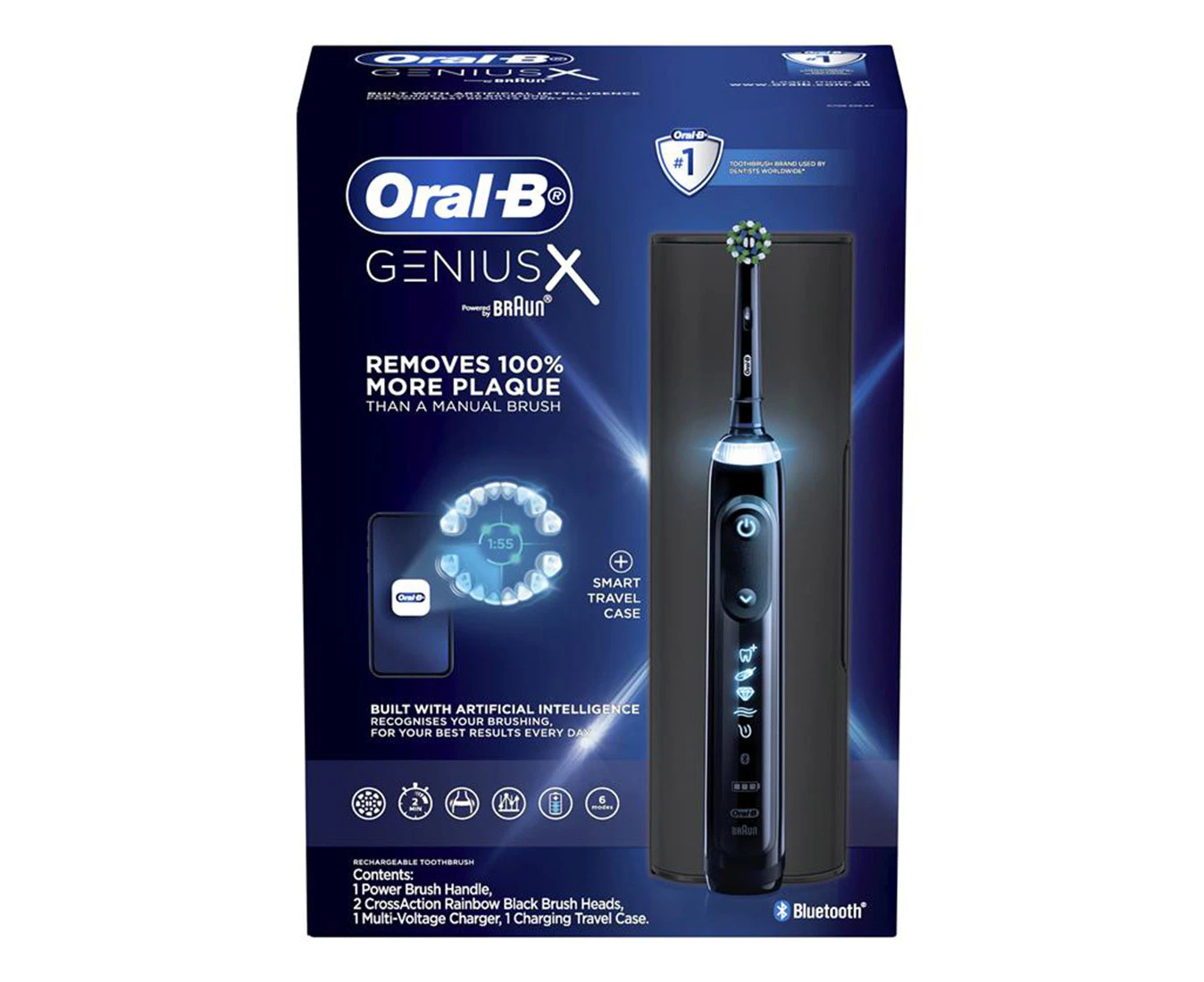 Oral-B Genius X Electric Toothbrush w/ Charging Travel Case - Black