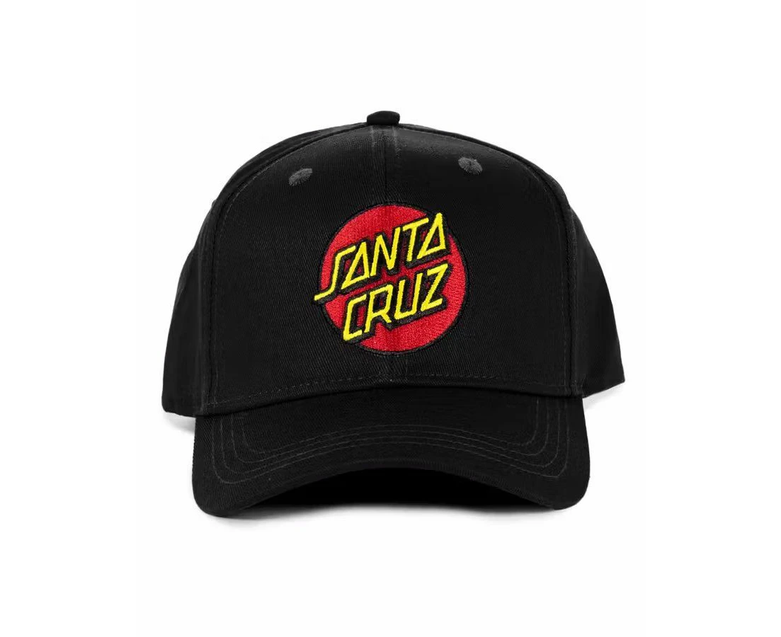 Santa Cruz Youth Hat Stretch Fit Classic Dot Patch Black