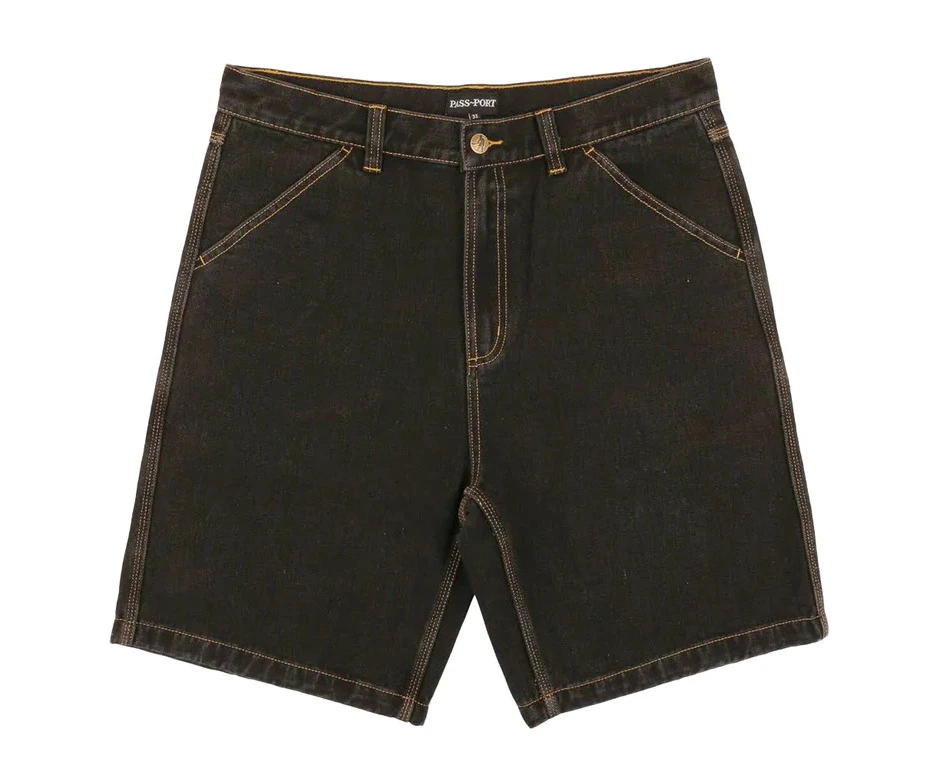 Passport Shorts Workers Club Denim Short Washed Black