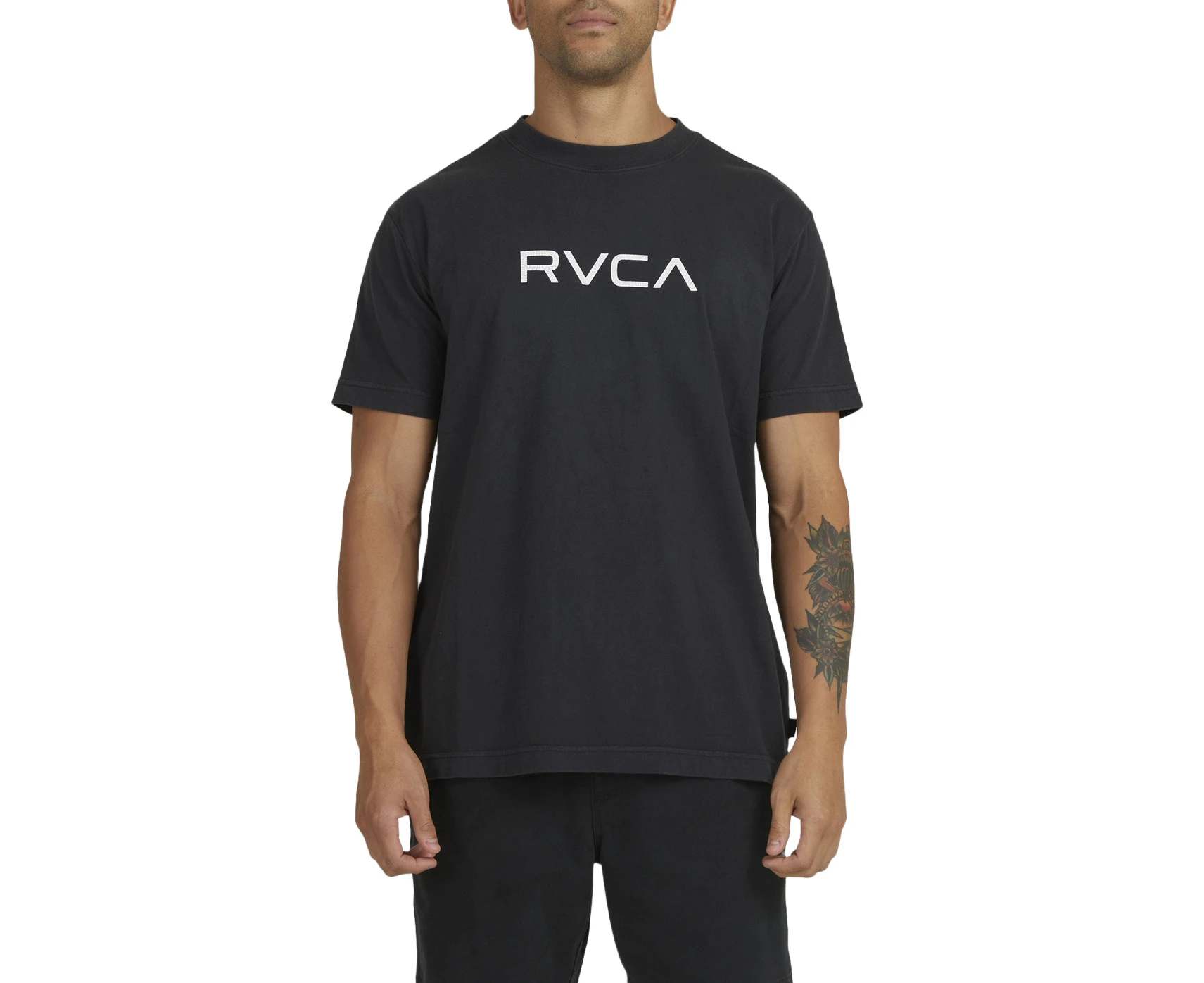 RVCA Tee Big Rvca Washed Black Crackle Print