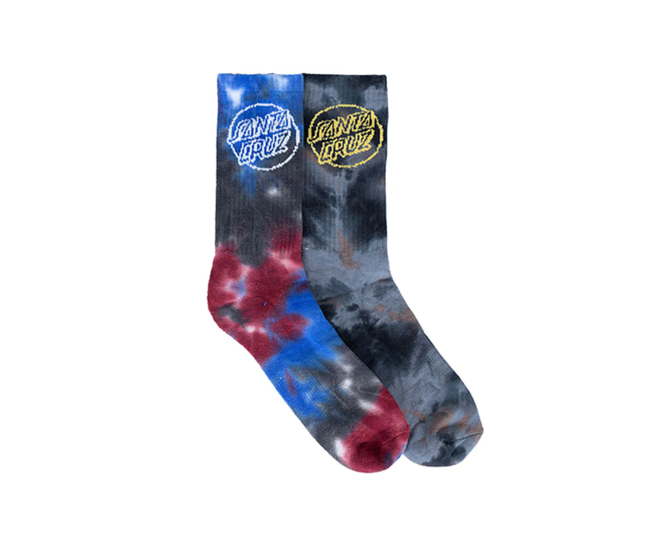 Santa Cruz Socks Opus Dot Multi Tie Dye 2pk US 7-11