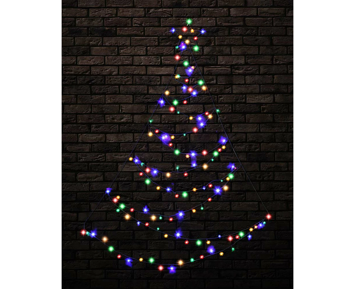 Multicolour Christmas LED Wall Spiral Tree 3m