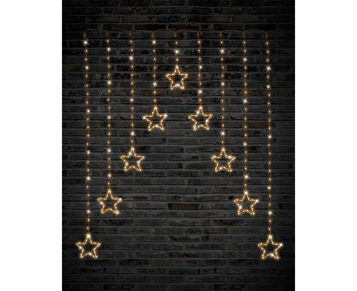 Gold LED Wire Star Curtain 1.2m