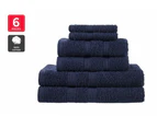 Ovela Avalon 6 Piece 100% Cotton Towel Set - Charcoal