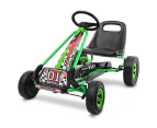 Kids Pedal Go Karts Ride On Toys Racing Car w/Rubber Wheels Moves Forward and in Reverse Green