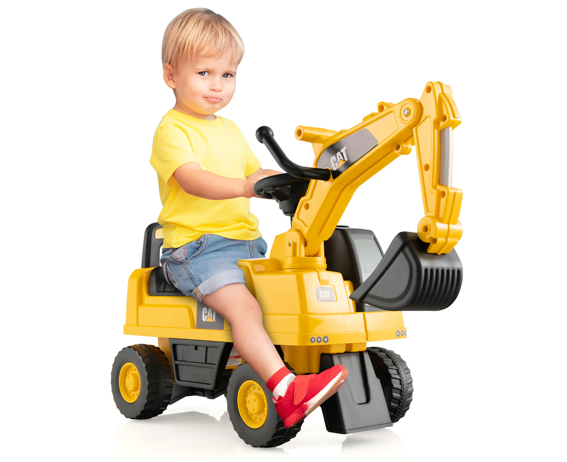 Kids Ride On Excavator Toddler Toy Digger Construction Vehicle w/Rotatable Digging Bucket