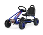 Pedal Powered Go Karts Outdoor Ride On Toys Racing Car w/Adjustable Seat & Non-slip Wheels Blue