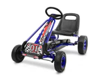 Kids Pedal Go Karts Ride On Toys Racing Car w/Rubber Wheels Moves Forward and in Reverse Blue