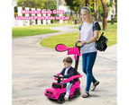 3-in-1 Kids Ride on Push Car Licensed Mercedes Benz Baby Foot-to-Floor Sliding Walker w/Adjustable Canopy Pink