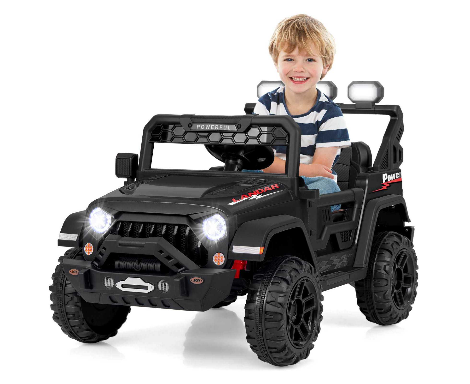 12V Kids Ride on Jeep Electric Toy Vehicle w Remote Control Dual Motor Children Ride on Car Black