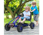 Pedal Powered Go Karts Outdoor Ride On Toys Racing Car w/Adjustable Seat & Non-slip Wheels Blue