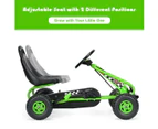 Pedal Powered Go Karts Outdoor Ride On Toys Racing Car w/Adjustable Seat & Non-slip Wheels Green