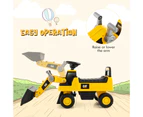 Kids Ride On Excavator Digger Toy Bulldozer Truck Construction Vehicle w/Adjustable Bucket