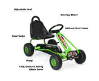 Pedal Powered Go Karts Outdoor Ride On Toys Racing Car w/Adjustable Seat & Non-slip Wheels Green