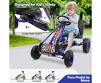 Kids Pedal Go Karts Ride On Toys Racing Car w/Rubber Wheels Moves Forward and in Reverse Blue