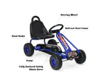 Pedal Powered Go Karts Outdoor Ride On Toys Racing Car w/Adjustable Seat & Non-slip Wheels Blue