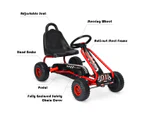 Pedal Powered Go Karts Outdoor Ride On Toys Racing Car w/Adjustable Seat & Non-slip Wheels Red