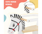 Wooden Rocking Horse Kids Ride On Toy w/Detachable Fences Indoor Animal Rocker White