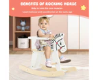 Wooden Rocking Horse Kids Ride On Toy w/Detachable Fences Indoor Animal Rocker White