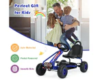 Pedal Powered Go Karts Outdoor Ride On Toys Racing Car w/Adjustable Seat & Non-slip Wheels Blue