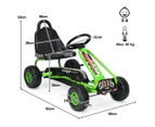 Pedal Powered Go Karts Outdoor Ride On Toys Racing Car w/Adjustable Seat & Non-slip Wheels Green