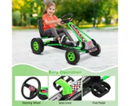 Kids Pedal Go Karts Ride On Toys Racing Car w/Rubber Wheels Moves Forward and in Reverse Green