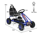 Pedal Powered Go Karts Outdoor Ride On Toys Racing Car w/Adjustable Seat & Non-slip Wheels Blue