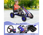 Kids Pedal Go Karts Ride On Toys Racing Car w/Rubber Wheels Moves Forward and in Reverse Blue