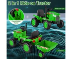 2-in-1 Kids Ride On Tractor 12V Electric Toy Car w/Detachable Trailer & Remote Control Toddler Toys Green