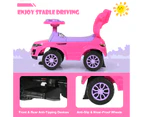 3 in 1 Kids Push Car Sliding Walking Car w/Guardrail & Handle Toddlers Ride On Toy Pink