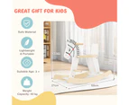 Wooden Rocking Horse Kids Ride On Toy w/Detachable Fences Indoor Animal Rocker White