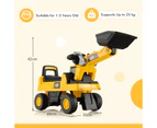 Kids Ride On Excavator Digger Toy Bulldozer Truck Construction Vehicle w/Adjustable Bucket