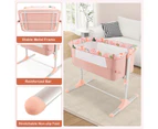 Adjustable Baby Bassinet Co-Sleeper Portable Bedside Sleeper w/Storage Bag Travel Crib Pink