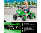 2-in-1 Kids Ride On Tractor 12V Electric Toy Car w/Detachable Trailer & Remote Control Toddler Toys Green