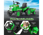 2-in-1 Kids Ride On Tractor 12V Electric Toy Car w/Detachable Trailer & Remote Control Toddler Toys Green