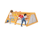 5-in-1 Kids Climber Slide Set Wooden Jungle Gym Indoor Outdoor Activity Center w/Rope Wall