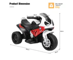 6V Kids Electric Motorcycle Licensed BMW Battery Powered Motor Bike w/Training Wheels Children Ride on Toys Red