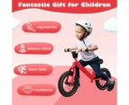 Toddler Balance Bike Kids No Pedal Training Bicycle Indoor Outdoor Push Bike w/Rubber Tires Red