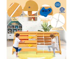 5-in-1 Kids Climber Slide Set Wooden Jungle Gym Indoor Outdoor Activity Center w/Rope Wall