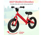 Toddler Balance Bike Kids No Pedal Training Bicycle Indoor Outdoor Push Bike w/Rubber Tires Red