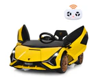 Electric Ride-on Car w/2.4G Remote Control Children Toy Vehicle Forwards & Backwards Function Yellow