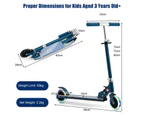 Folding Kids' Scooters w/Flashing Wheels Adjustable Height Kick Scooter Push Ride On Toys Blue