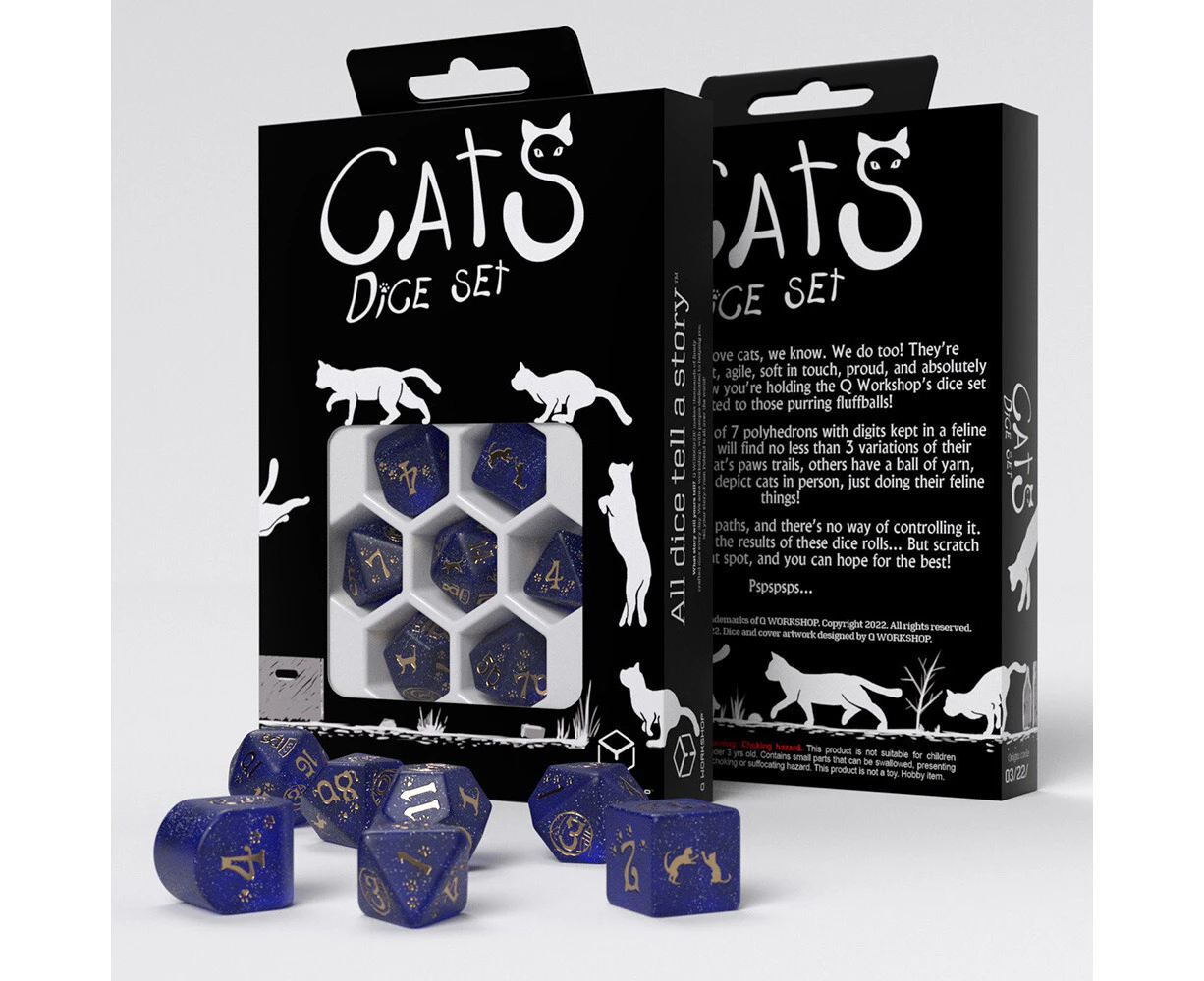 Q-Workshop Meowster Cats Modern Dice Set Kids/Family Fun Board Game Accessory