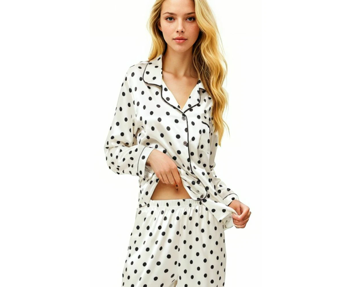 LULU SATEEN DOT PJ SET