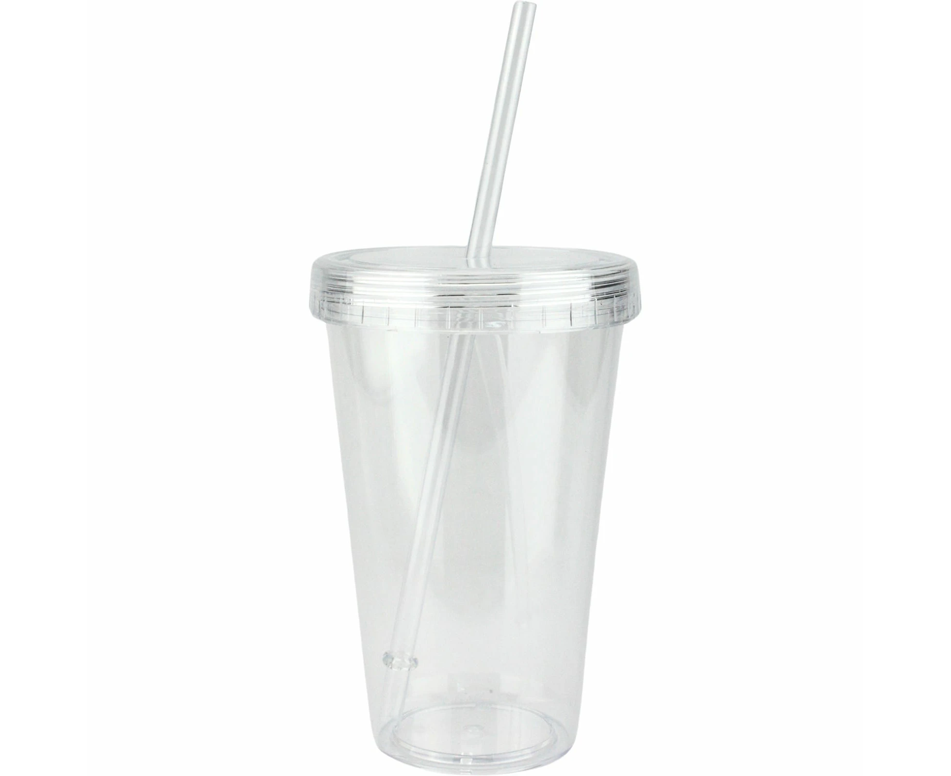 Clear Acrylic Tumbler Cup with Straw