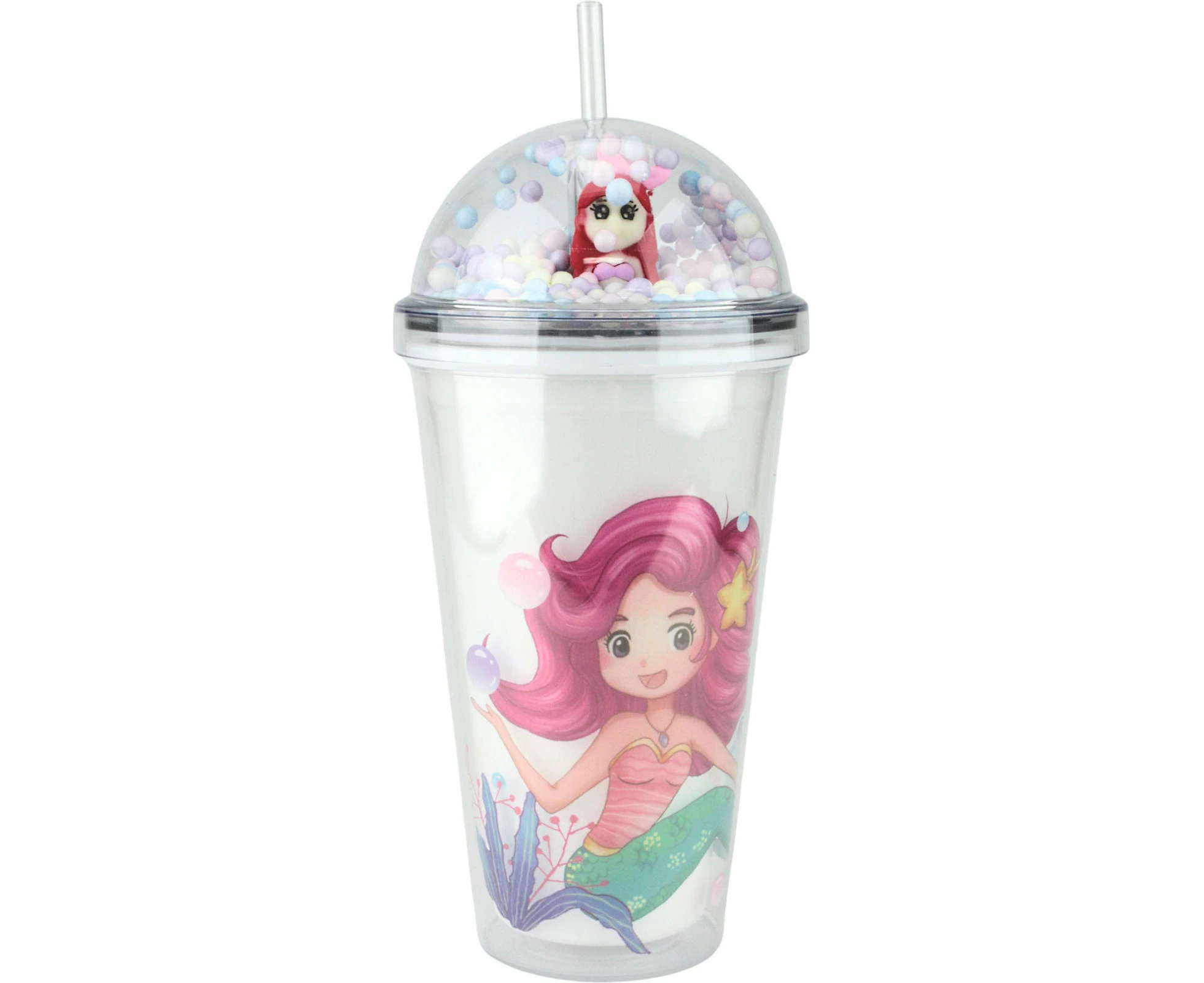 Mermaid Tumbler Cup with Straw