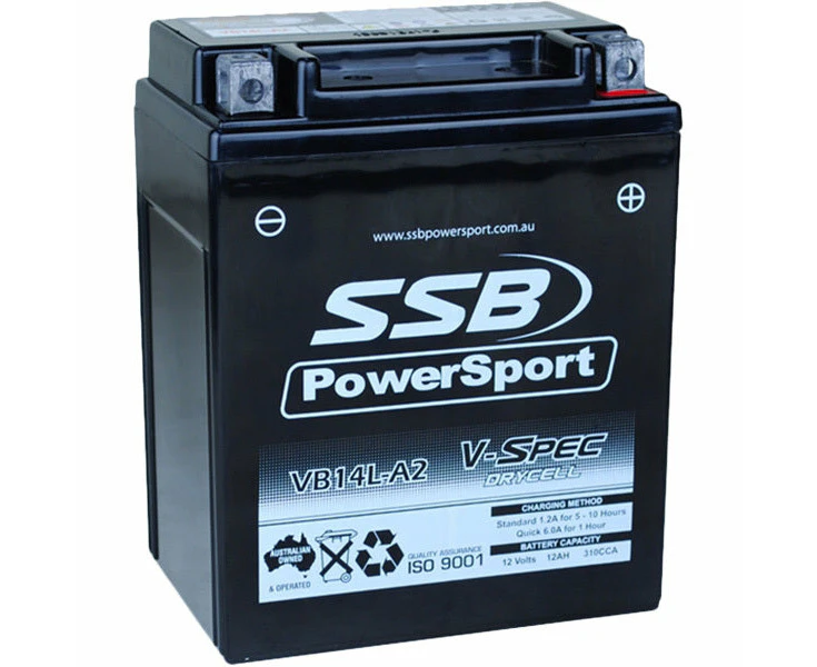 SSB Powersport V-Spec High Performance Agm 12V Battery 10 (12N14-3A, 12N14-3B, CB14L-A1, CB14L-A2, CB14L-B2, GB14L-A2, YT14AL-S, YTX14AHL-BS, 4.96kg)